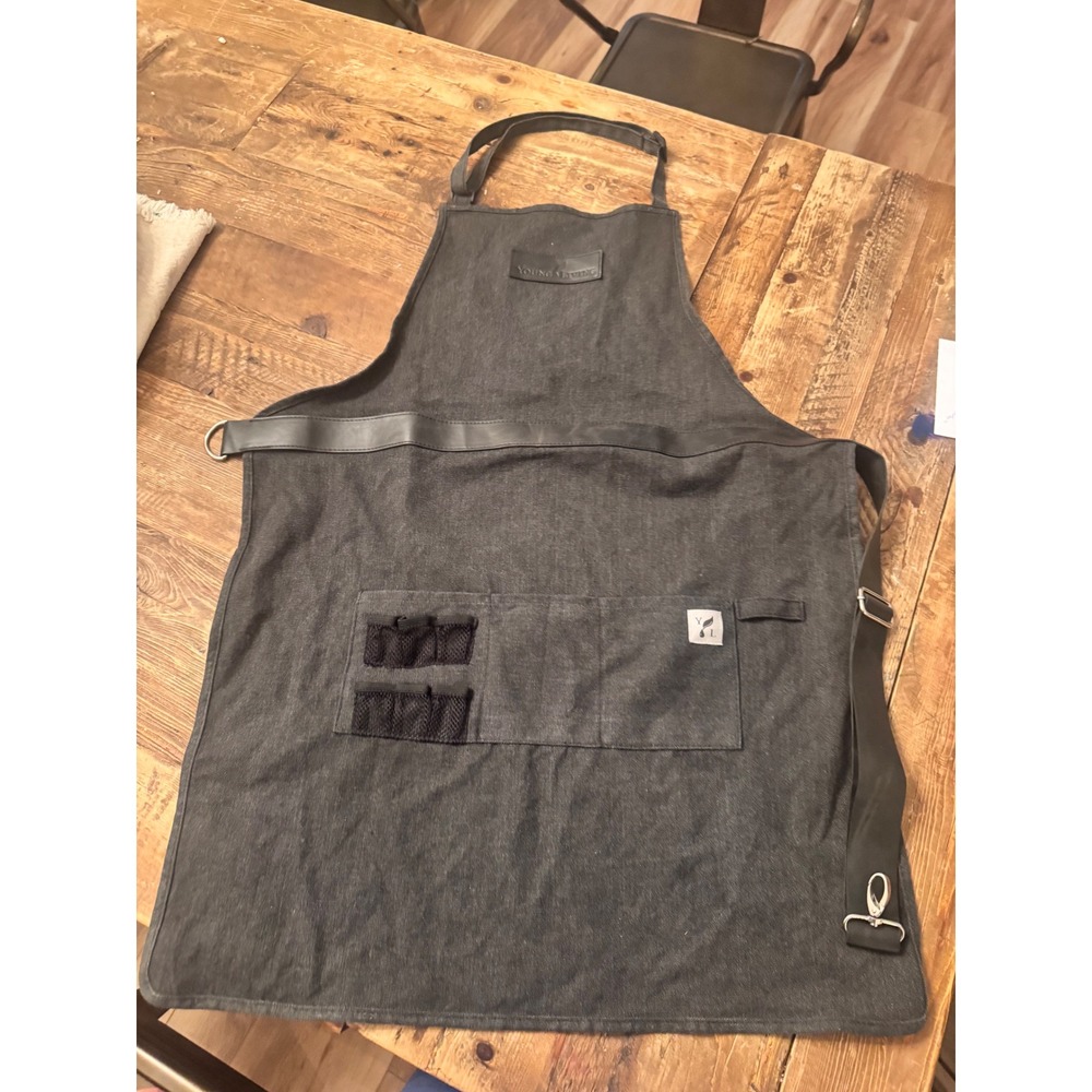 Young Living Raindrop Technique Charcoal Denim Apron Essential Oil Utility Grey